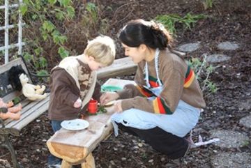 Kid learning outside