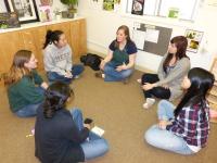 Students discuss before and after each lab session